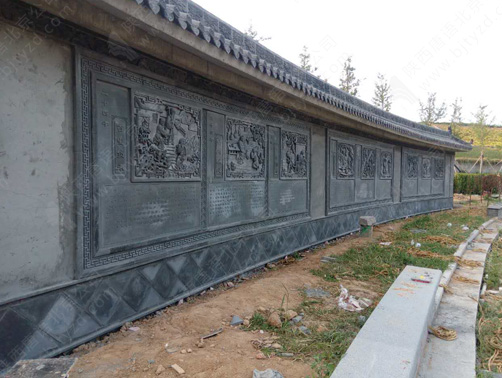 唐语砖雕二十四孝题材巨幅影壁墙